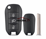 For Peugeot 208 2008 301 308 508 5008 RCZ For Citroen C-Elysee C4-Cactus Headlight Middle Remote Key Shell 3 Buttons Case（ no logo)