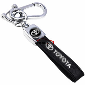 Car keychain hanging rope, high-end fashion, men's and women's anti loss key real belt, car key special metal buckle