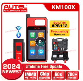 2024 Autel MaxiIM KM100X OBD IMMO Key Programming Tool Key Fob Programmer Key Creation, Chip Read/Write/Cloning, Built-in APB112