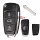 For Audi A6 3 button Remote Key blank with HU66 blade with logo
