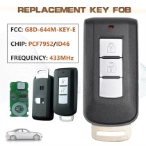 For Mitsubishi remote key Outlander Lancer 2008-2016 FCC:G8D-644M-KEY-E Aftermarket 2B Smart Remote Key Fob 433MHz PCF7952/ID46 Chip For Mitsubishi remote key Outlander Lancer 2008-2016 FCC:G8D-644M-KEY-E Aftermarket 2B Smart Remote Key Fob 433MHz PCF7952/ID46 Chip