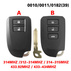 For Toyota VIOS YARIS L YARIS 0010/0011/0182 Model 312/314/433/434mhz 8A Chip P439 FCC BS1EW BS2ET 2/3 Buttons Car Remote Key