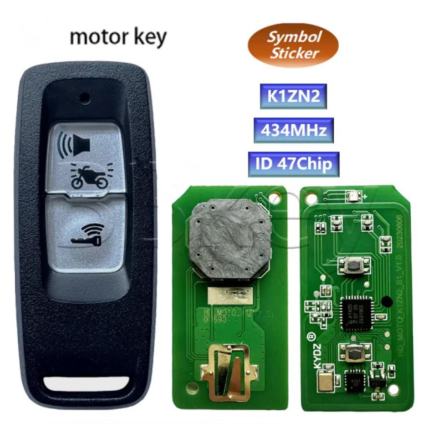 BB Motor key for 2022 year Honda PCX PCX160 Motorcycle Remote Key 2 Button 433.92MHz ID47 Chip K1Z white button KYDZ