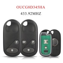 For Honda Civic CRV Jazz Accord 2002-2006 FRV 2004-2006 2/3 Buttons 433.92MHZ OUCG8D345HA Remote Control Car Key For Honda Civic CRV Jazz Accord 2002-2006 FRV 2004-2006 2/3 Buttons 433.92MHZ OUCG8D345HA Remote Control Car Key