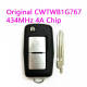 Original 2Button 433MHz Key Remote Control For Mitsubishi CWTWB1G767 With 4A Chip