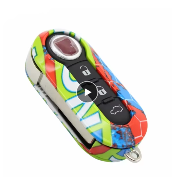 For Fiat 500 Panda Punto Bravo Stilo Ducato Key Chain Accessories 3 Buttons Remote Car Key Shell Case Cover plastic case withpad