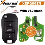 Xhorse XEPG00EN with XT27B Super Chip Special PCB Board with 3 Buttons Key Shell for Peugeot/Citroen HU83 VA2 Blade Key