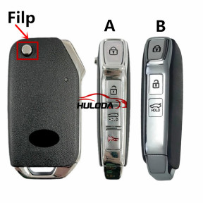 3/4button flip Key blank For Kia Sportage Forte Cerato Soul Telluride K3 Niro 2020 with logo