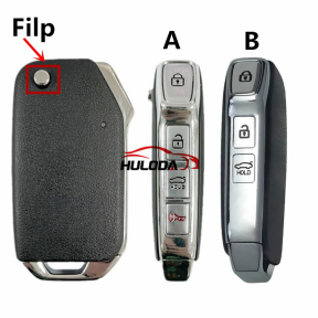 3/4button flip Key blank For Kia Sportage Forte Cerato Soul Telluride K3 Niro 2020 without logo