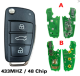 For Audi A1 Q3 3-key folding key 433MHz i48 chip 8X0 837 220 D