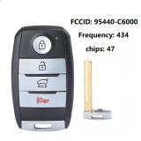 For 2015 Kia Sorento remote control smart card with 3 keys 95440-C6000 frequency 434 chip 47