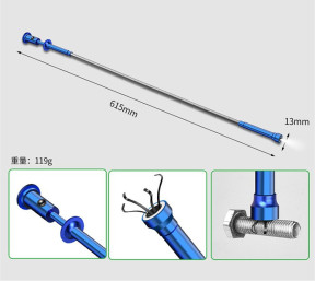 62cm Magnetic Pick Up Tool Led Light Magnet 4 Claw Flexible Telescopic Grabber Blue colour