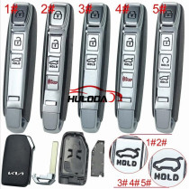For Kia 3/4 button remote key blank Without battery holder with emblem