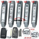 For Kia 3/4 button remote key blank Without battery holder with emblem