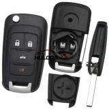For Opel 2/3/4/5 button key blank repalce with HU100 blade For Chevrolet Aveo Cruze for Opel for buick (with round emblem）