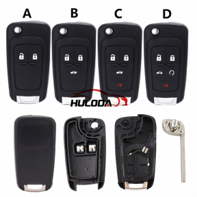 For Chevrolet  2/3/4/5 button key blank repalce with HU100 blade For Chevrolet Aveo Cruze for Opel for buick (no emblem）
