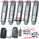 For Kia 3/4 button remote key blank Without battery holder without emblem
