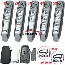 For Kia 3/4 button remote key blank Without battery holder without emblem