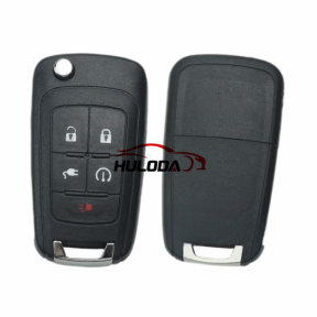 5 Buttons Flip Replacement Remote Car Key Shell Case with HU100 blade For Chevrolet Cruze for opel for buick (no emblem）