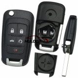 For Opel 2/3/4/5 button key blank repalce with HU100 blade For Chevrolet Aveo Cruze for Opel for buick (with round emblem）