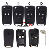 For Chevrolet 2/3/4/5 button key blank repalce with HU100 blade For Chevrolet Aveo Cruze for Opel for buick (with cross emblem）