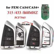 For BMW F FEM CAS4 5 7 Series X5 X6 2014+ 3/4Buttons Smart Remote Car Key Fob 315/433/868Mhz PCF7945