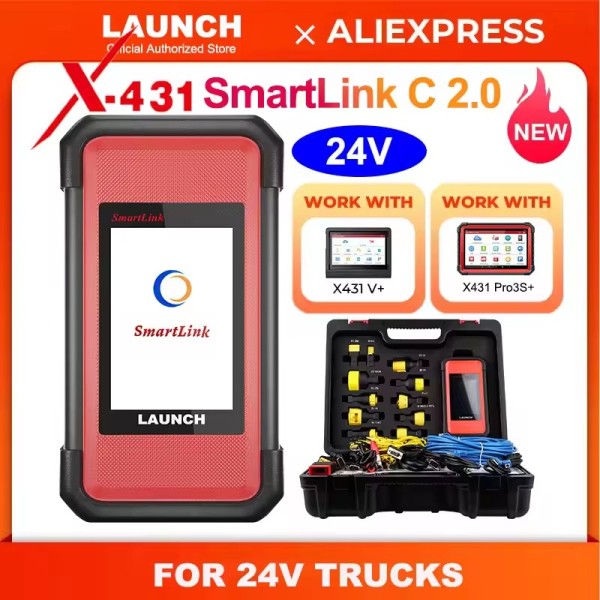 [include 2 year 24v truck software]LAUNCH X431 SmartLink C2.0 Heavy-Duty Diagnostic Module/Machinery/Commercial Vehicle for X431