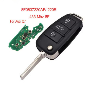 KYDZ Flip Key Car Remote Key For Au-d Q7 FCCID 8E0837220AF/220R 433Mhz 8E Chip Auto Smart Control Replace