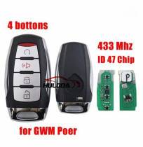 3 Bottons ID47 Chip 433mhz Car Key Fob Case Shell Housing for GWM Cannon Poer Haval Hover H4 H6 H7 H9 F5 F7 H2S C30 C50 Coupe