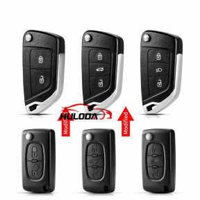 Modified Flip Remote Car Key Shell For Peugeot 206 207 208 2008 307 308 3008 407 508 5008 Citroen C 2 C3 C4 Picasso C5 C6