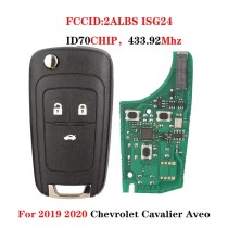 jingyuqin Remote Car Key For Chevrolet Cavalier Aveo 2019 2020 3 Buttons 433MHz ID70Chip Control Alarm Fob 2ALBISG24 AFTERMARKET