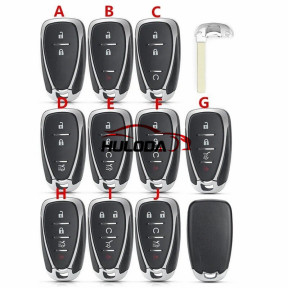 For Chevrolet Cruze Malibu Camaro Fob 2/3/4/5 button remote key blank no logo