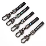Car keychain hanging rope, high-end fashion, men's and women's anti loss key real belt, car key special metal buckle