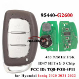 For Hyundai Ioniq 2020 2021 2022 3 Button 433MHz 47 Chip Smart Key Keyless go 95440-G2600 Remote Car Key