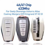 For Geely Okavango Azkarra Atlas Coolray Monjaro KX11 Emgrand X7 X3 S1 Smart Remote Key Original Car Keyless 433Mhz 4A/47 Chip