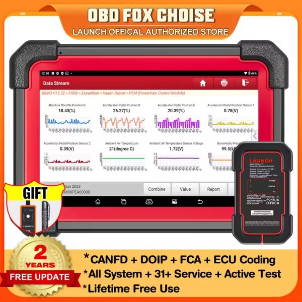 LAUNCH X431 CRP919E BT Car Diagnostic Tool Full System 31+ Reset ECU Coding Bidirectional Control CANFD DOIP FCA OBD2 Scanner