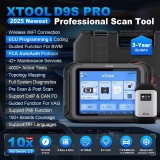 2025 XTOOL D9S Pro Car Diagnostic Tools ECU Coding Programming Bi-Directional Key Programmer Topology Map CAN FD DoIP 50+ Resets