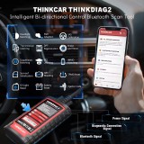 THINKCAR Thinkdiag 2 Full System Diagnostic Tool Support CAN FD ECU Coding Bi-Directional OBD2 Scanner 16 Service 1 Year Free
