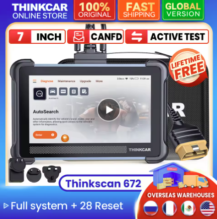THINKCAR THINKSCAN 672 OBD2 Auto car Diagnostic tool full system 28 reset scan tool Bi-directional CANFD lifetime free update