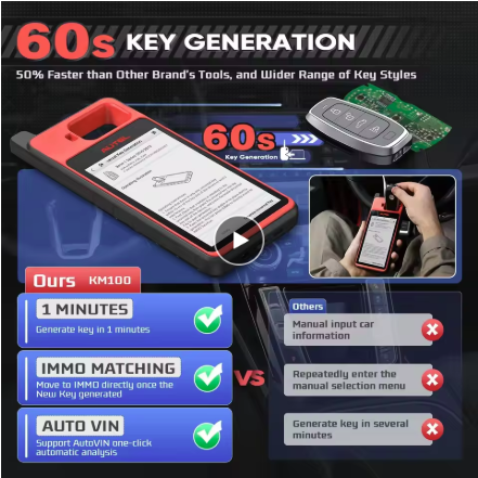 Autel MaxiIM KM100 Key Fob Programming Immobilizer Tool 2PCS Autel IKEY for 60s Key Generation OBD IMMO Key Learning on 99% Car