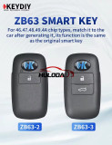 KEYDIY KD Smart Key ZB Series Remotes ZB63 Multiple models for KD-X2/KD-MAX Key Programmer
