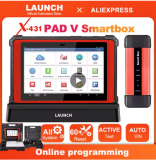 【Clearance sales】2025 Launch X431 PAD V Smartbox Programming Tool, ECU Online Coding Topology Map, Bi-Directional Scanner