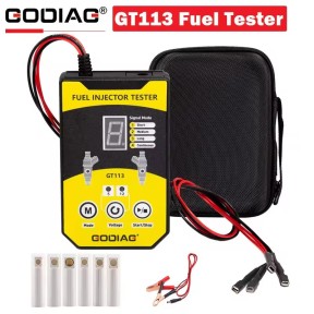 GODIAG GT113 Universal Fuel Injector Tester & Injector Cleaner Kit with 6 Sizes of Adapters 8 Pulse Modes for Cars, Motorcyle