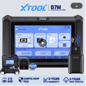 XTOOL D7W D7 BT Bluetooth Diagnostic Tool All System Car Automotive Scanner ECU Coding Bidirectional 39 Resets CANFD DOIP FCA