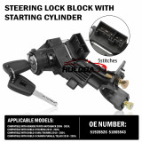 Steering Lock with Starter Cylinder Compatible with 51865543 Punto III 12-24 Grande Punto 05-24 Doblo II 10-24 51928526