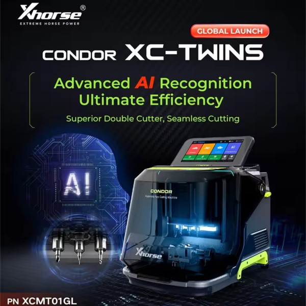 XHORSE XCMT01GL CONDOR XC-TWINS Automatic Key Cutting Machine Advanced AI Recognition Superior Double Cutter Seamless Cutting