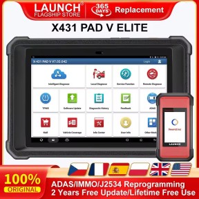 LAUNCH X431 PAD V ELITE 5 Auto Diagnostic Tool ECU Coding Online/J2534 Programming Car OBD2 Scanner ADAS Calibration Smartlink C