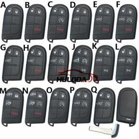 For Chrysler for Jeep for Dodge remote key shell with SIP22 blade without logo