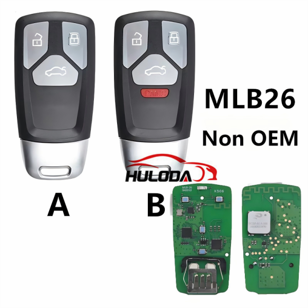 KEYDIY MLB26-434MHz Non OEM Solution Smart Key PCB For Audi Style 3 Buttons Universal Smart Remote PCB Board