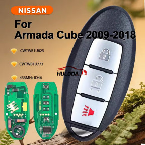 For Nissan Armada Cube 2009 2010 2011 2012 2013 2014 2015 -2018 CWTWB1U825,CWTWB1U773 Smart Keyless Remote Key Fob 433MHZ